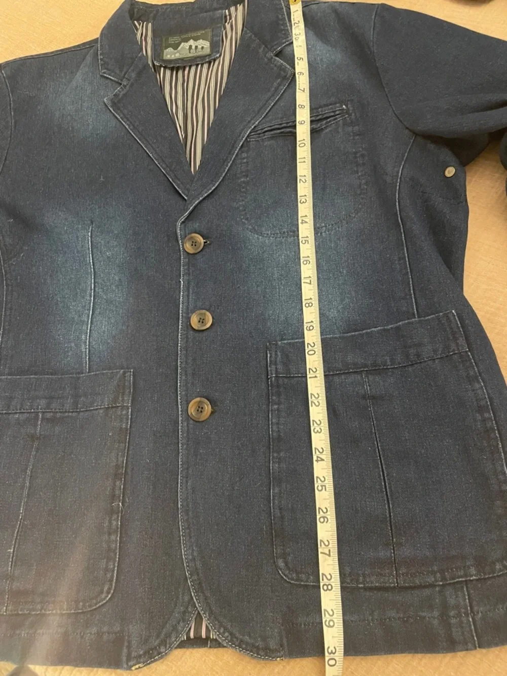 Lined Denim Blazer Jacket in Dark Blue size Men’s XL EUC